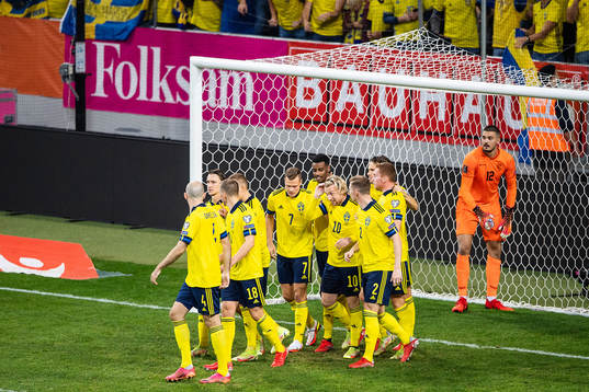 Emil Forsberg of Sweden celebrates