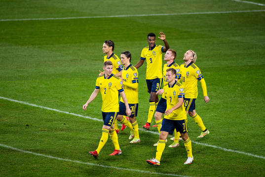 Emil Forsberg of Sweden celebrates