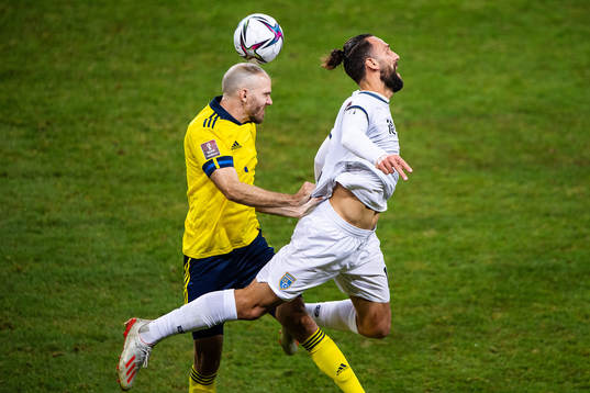 Marcus Danielson of Sweden and Vedat Muriqi of Kosovo