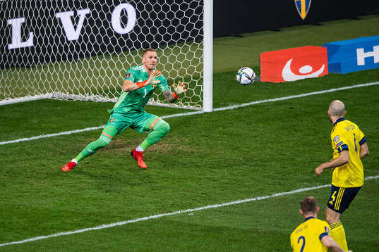 goalkeeper Robin Olsen of Sweden