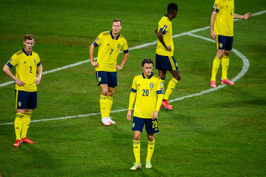 Kristoffer Olsson, Emil Krafth and Viktor Claesson of Sweden