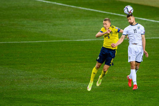 Ludwig Augustinsson of Sweden and Elbasan Rashani of Kosovo
