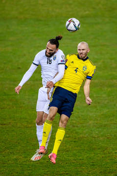 Vedat Muriqi of Kosovo an Marcus Danielson of Sweden