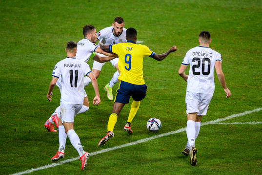 Alexander Isak of Sweden against Elbasan Rashani, Fidan