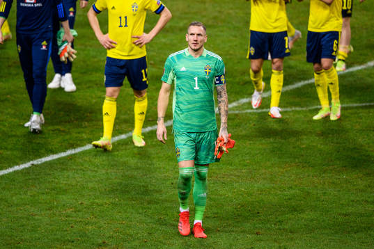 goalkeeper Robin Olsen of Sweden