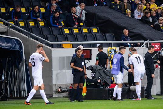 referee Marco Di Bello at the VAR screen