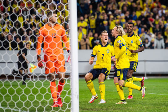 Emil Forsberg, Viktor Claesson and Alexander Isak  of