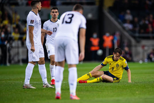 Albin Ekdal of Sweden in pain