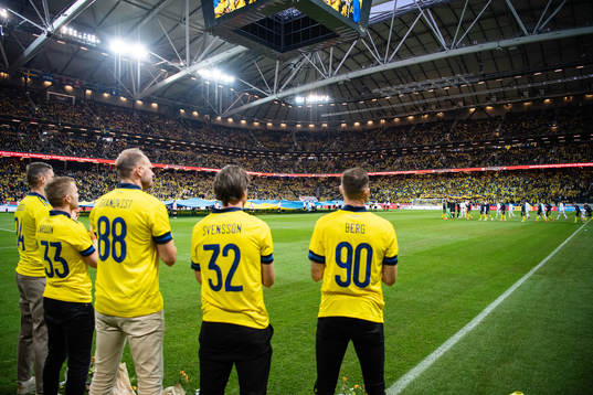 Former players Sebastian Larsson, Mikael Lustig, Gustav