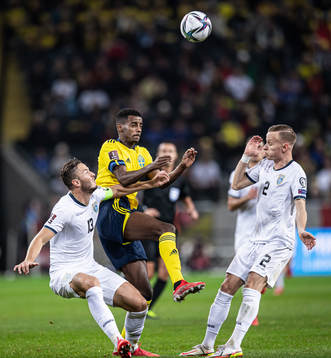 Amir Rrahmani and Florent Hadergjonaj of Kosovo against