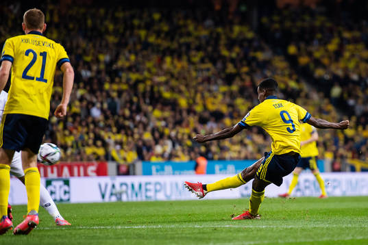 Alexander Isak of Sweden scores 2-0
