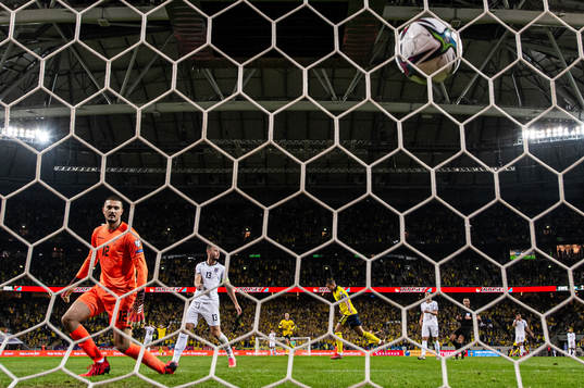 Robin Quaison of Sweden celebrates
