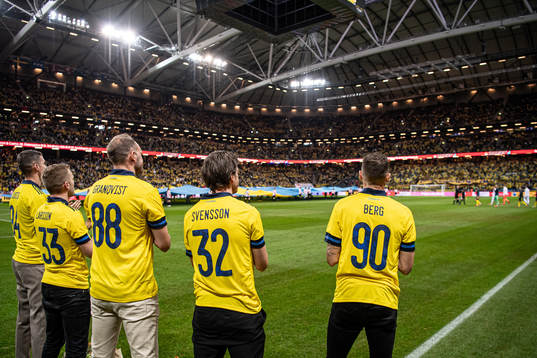 Former players Mikael Lustig, Andreas Granqvist, Gustav
