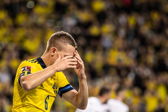 Ludwig Augustinsson of Sweden looks dejected