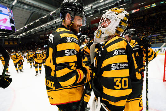 Skellefteås Tom Kühnhackl och målvakt Gustaf Lindvall