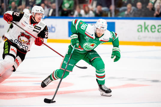 Malmö Redhawks Lars Bryggman och Rögles Ted Brithén