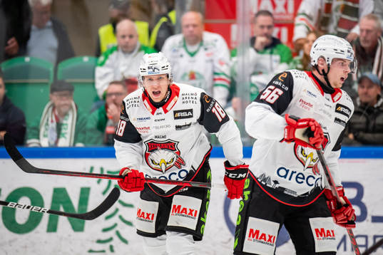 Malmö Redhawks Marcus Sylvegård och Anton Olsson deppar