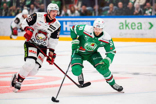 Malmö Redhawks Lars Bryggman och Rögles Ted Brithén