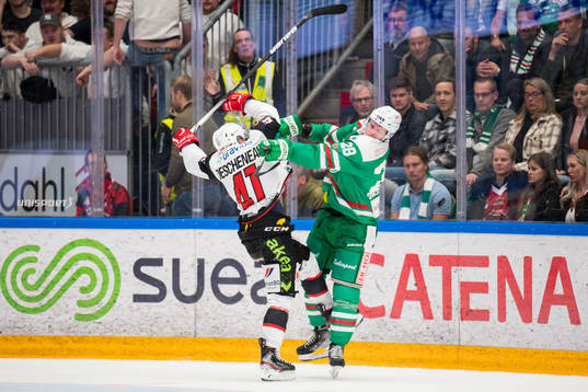 Malmö Redhawks Jaedon Descheneau och Rögles Anton