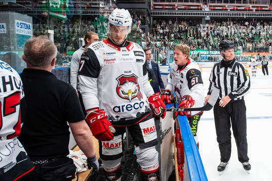 Malmö Redhawks Oliver Lauridsen och Emil Sylvegård deppar
