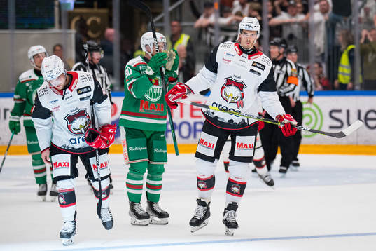 Malmö Redhawks Jaedon Descheneau och Oliver Lauridsen