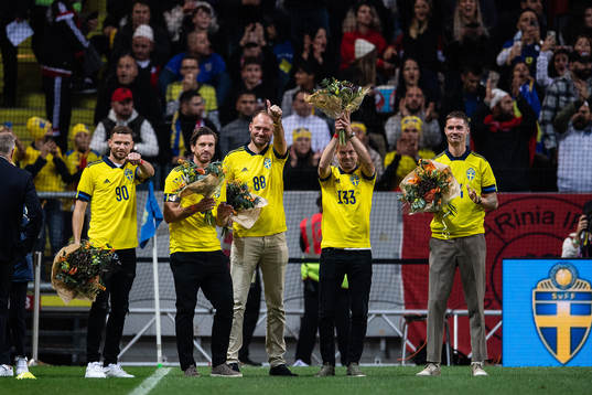 Former players Marcus Berg, Gustav Svensson, Andreas