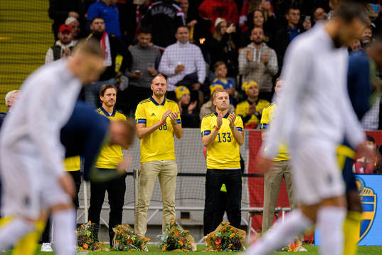 Former players Sebastian Larsson, Mikael Lustig, Gustav