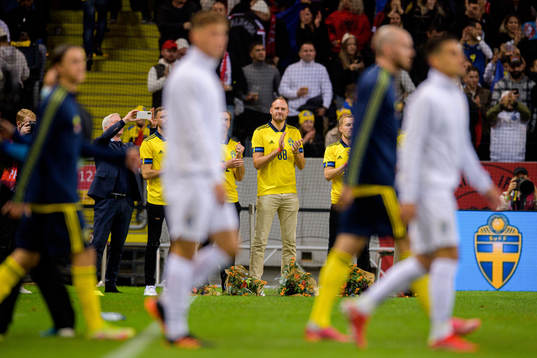 Former players Sebastian Larsson, Mikael Lustig, Gustav