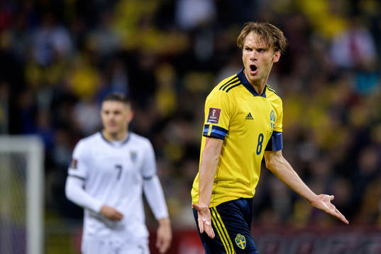 Albin Ekdal of Sweden reacts