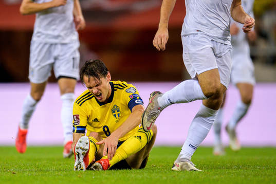 Albin Ekdal of Sweden in pain