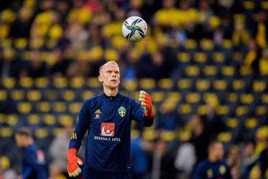 Goalkeeper Pontus Dahlberg of Sweden