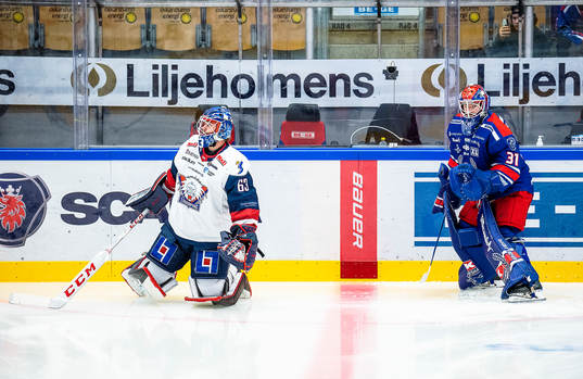 Linköpings målvakt Marcus Högberg och Oskarshamns