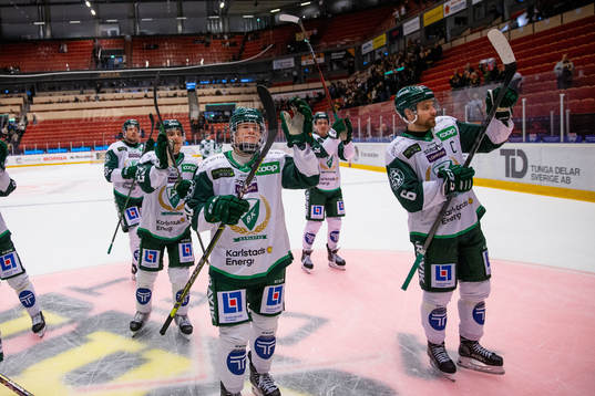 Färjestads spelare jublar