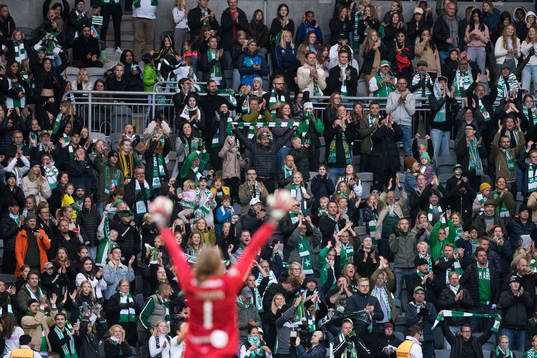 Hammarbys målvakt Anna Tamminen jublar