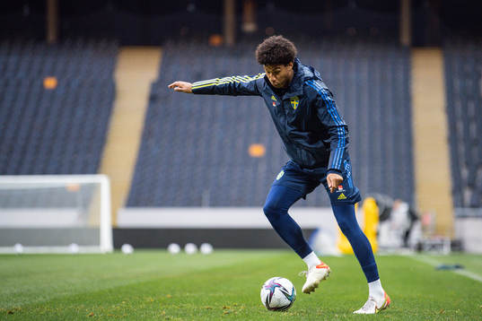 Jens-Lys Cajuste of the Swedish national football team