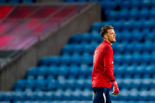 Goalkeeper Ørjan Håskjold Nyland of the Norwegian