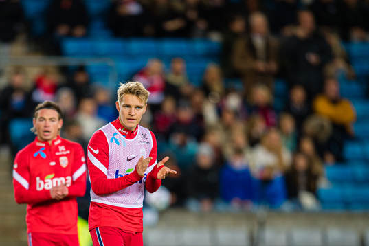 Martin Ødegaard of Norway warms up