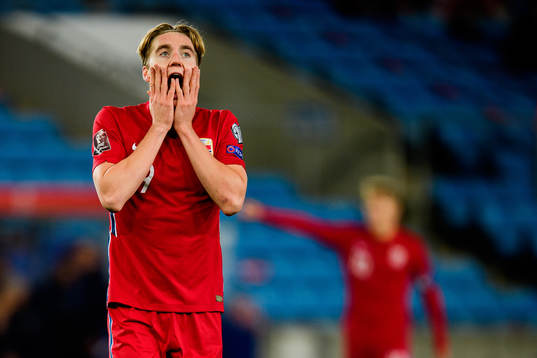 Kristian Thorstvedt of Norway looks dejected