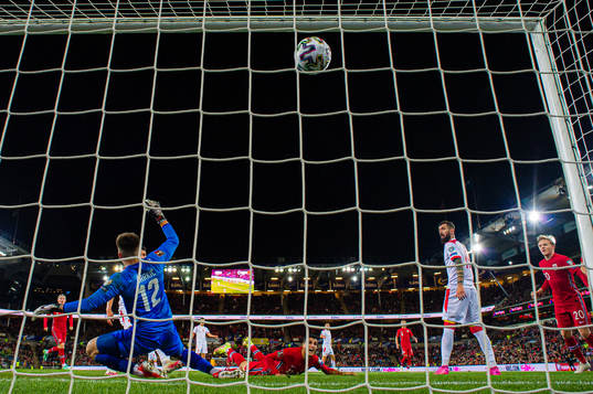 Mohamed Elyounoussi of Norway scores the 1-0 goal