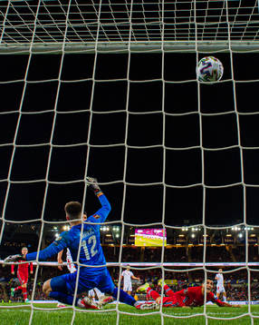 Mohamed Elyounoussi of Norway scores the 1-0 goal