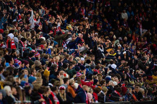 Spectators in the stands