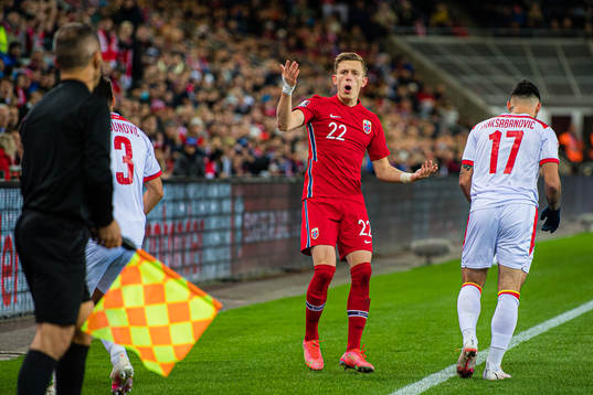 Marcus Holmgren Pedersen of Norway reacts