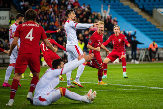 Andreas Hanche-Olsen and Jens Petter Hauge of Norway