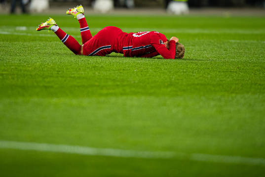 Martin Ødegaard of Norway in pain