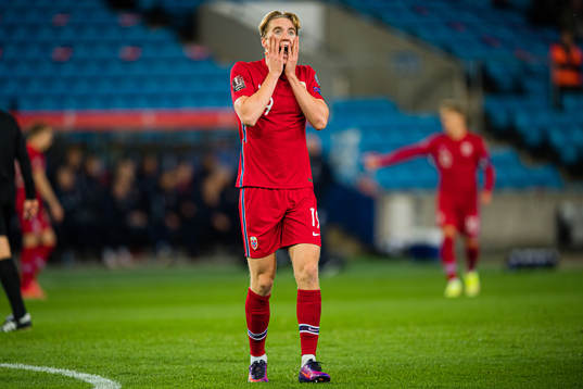 Kristian Thorstvedt of Norway reacts