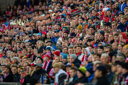 Spectators in the stands