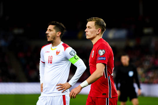 Stevan Jovetic of Montenegro and Marcus Holmgren Pedersen
