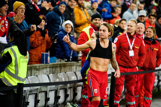 Patrick Berg of Norway celebrates