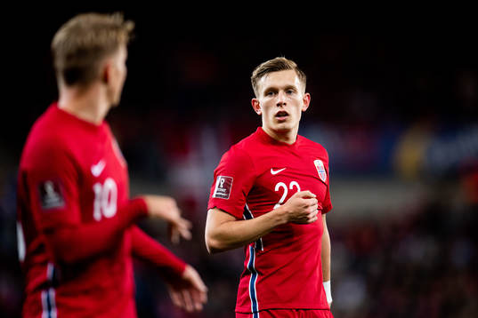 Martin Ødegaard and Marcus Holmgren Pedersen of Norway
