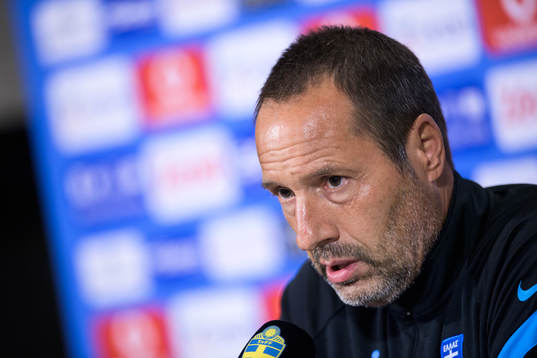 Head coach John van't Schip of the Greek national football